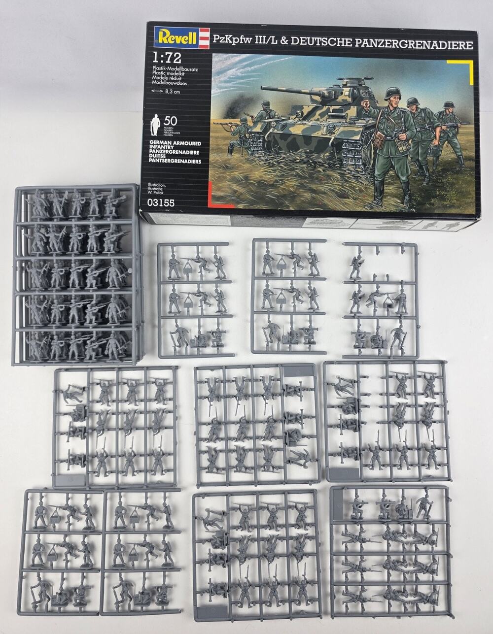 Revell German Armored Infantry 1:72 Plastic Military Men Figures 03155 - used